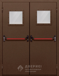 Двупольная остекленная противопожарная дверь - фото