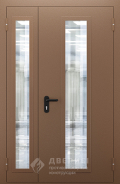 Дверь полуторная пожарная застеклённая №64 - фото